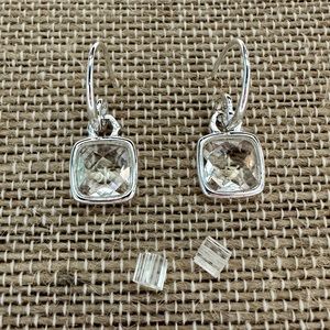 Origami Owl Silver Swarovski Crystal Drop Earrings - NWT